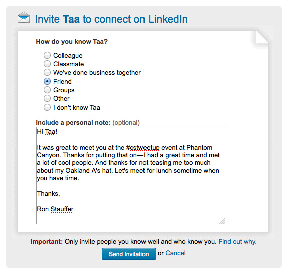 linkedin-connection-request Nice, personalized LinkedIn connection request