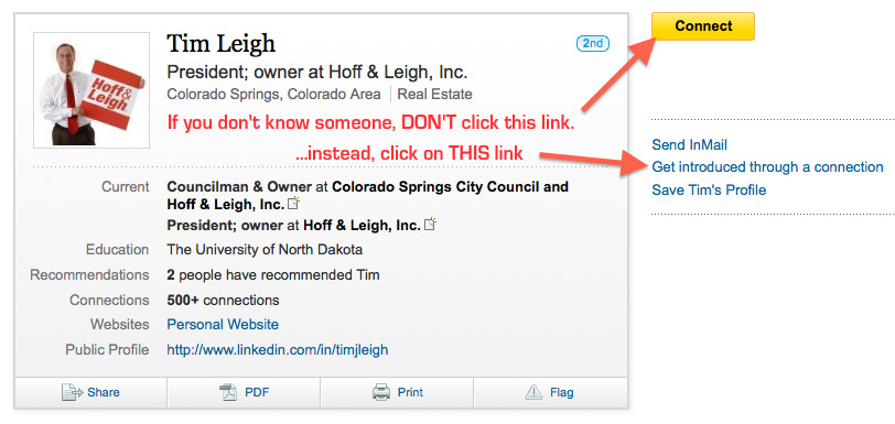 Getting introduced on linkedin