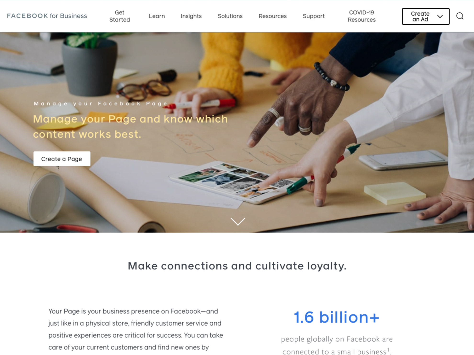 A screen shot of Facebook pages